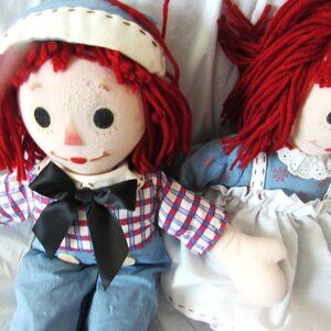Madame Alexander 18" Raggedy Ann and Andy Dolls. New. But Andy has a mark.